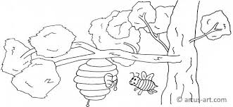 Right now, i advise free printable bee coloring pages for you, this post is related with honey bee and flower drawing. Beehive Coloring Page Printable Coloring Page Artus Art