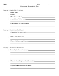 Biography Report Outline Worksheet Biography Book Report Template Biography Report Biography Book Report