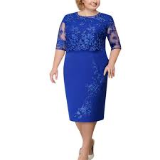 Gibobby Dresses For Women Plus Size Lace Half Sleeve Midi