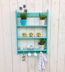 wooden spice rack wall shelving unit