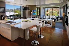 stylish open concept kitchen dining and