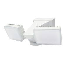 Iq America 240 Degree White Motion Activated Outdoor Integrated Led Twin Flood Lights With 2100 Lumens Lm 2402 Wh C The Home Depot Flood Lights Motion Sensor Lights Security Lights