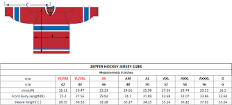 Size Charts Zepter Sports Usa