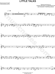 Of Monsters And Men Little Talks Bb Instrument Sheet Music Trumpet Clarinet Soprano Saxophone Or Tenor Saxophone In B Minor Download Print Sheet Music Clarinet Music Clarinet