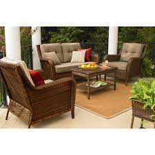 Ty Pennington Style Mayfield 4 Pc Deep Seating Set Patio Furniture Dining Set Outdoor Cushions Patio Furniture Replacement Cushions Outdoor