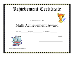 Math Achievement Award Printable Certificate Pdf Awards Certificates Template Certificate Of Achievement Template Award Certificates