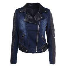 Pu Leather Rhinestone Insert Demin Jacket 30 Liked On Polyvore Featuring Outerwear Jackets Blue Jackets Pleather Clothes Pleather Jacket Casual Outfits