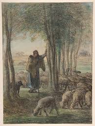 Jean Francois Millet Bergere Et Son Troupeau A L Ombre Des Arbres 1854 Jean Francois Millet Millet Millet Paintings