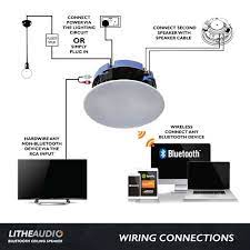 No audio from speaker 1a. Lithe Audio 6 5 Bluetooth 5 0 Ip44 Bathroom Ceiling Speaker With Aptx Wireless Streaming Alexa Compatible Tv Input Single Ceiling Speakers Speaker Audio Room