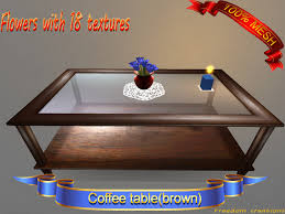 Au $90.00  1 bid postage: Second Life Marketplace Coffee Table Brown Freedom Creations