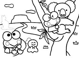 More than 600 free online coloring pages for kids: Kero Kero Keroppi In Australia Coloring Pages Kids Play Color Coloring Pages Cute Coloring Pages Easy Coloring Pages