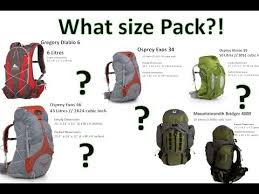 What Size Hiking Backpack Visual Comparison By Onza04 Youtube