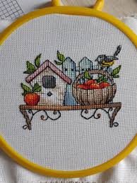 Cross stitch and embroidery patterns to download come in a range of beautiful styles. Shelves With Flowers Pot Garden Apple Bird Butterfly Etsy In 2021 Cross Stitch Patterns Cross Stitch Cross Stitch Patterns Free