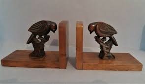 Paire De Serre Livres En Bois Epoque Art Deco Oiseaux Ebay En 2020 Art Deco Serre Livres Deco