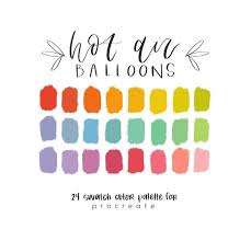 Procreate Color Palette Instant Download Hot Air Balloons Etsy Color Palette Design Color Palette Palette