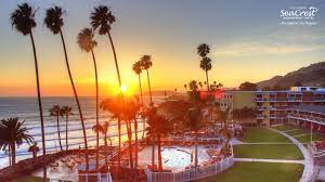 Sunset Over The Seacrest Oceanfront Hotel In Pismo Beach Prismcam Pismo Beach Oceanfront Hotel