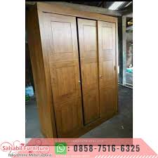 Lemari pakaian sliding 4 pinturp3. Jual Lemari Pakaian Minimalis 3 Pintu Sliding 3 Kotak Polos Salsabil Furniture