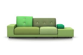 Das polder sofa von vitra, hier als ausstellungsstück, wirkt wie eine einladende sitzlandschaft. Vitra Polder Sofa Hella Jongerius Armlehne Links Grun Inneneinrichtung Hufnagel Einfach Schoner Wohnen