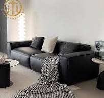 Set Kulit Sederhana Italia Kain Kerajinan Ruang Tamu Sofa Persegi
