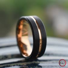 Get the best deal for tungsten band rings for men from the largest online selection at ebay.com. Black Tungsten Ring With Rose Gold Center Mens Ring Mens Etsy