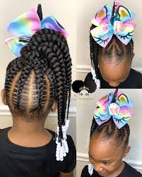 Kids Large Feed Ins Booking Link In Bio Ghanabraids Jumbocornrows Atlantahair Ponytail Atlantahairstyli Braids For Kids Kids Hairstyles Feed In Ponytail