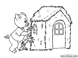 Little Pig Peeking Inside Coloring Page Little Pigs Free Disney Coloring Pages Coloring Pages