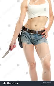 Sexy Woman Knife On White Background Stock Photo 487830856 | Shutterstock