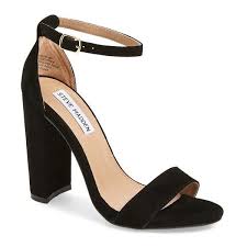 Black Ankle Strap Sandals Heels Steve Madden Carrson Sandal 3 3 4 Heel 90 Liked On Polyvore Featuring Shoes Sandals Heels Sapatos Black Suede With Images Black Sandals Heels Heels