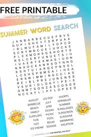 Welcome summer with this free printable summer word search coloring page! Free Summer Word Search Printable