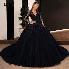 While most black dresses will project a slight gothic aesthetic, specific 60 beautiful mermaid wedding dresses for your special day. Lorie Ball Gown Black Wedding Dresses Sequin Lace Appliques Bridal Gowns With Long Sleeve Lace Up Princess Party Dress Plus Size Wedding Dresses Aliexpress