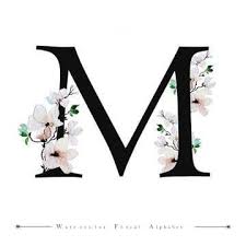 Aesthetic Black And White Flower Transparent Background M Alphabet Letter Watercolor Floral Background Png And Vector In 2020 Lettering Alphabet Alphabet Illustration Floral Background