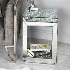 Small Mirrored Side Table Phone Lamp Plant Pedestal Glass Stand Luxury Furniture 119 80 Espejos Venecianos Espejos Espejos Decorativos