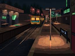 Retronator Daily Pixel Art And Gaming News Train Station Art Anime Background Train Art