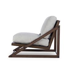 Teddy Chair Marbella Oatmeal Sonder Living Fabric Lounge Chair Wooden Chair Resource Decor