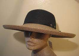 Fabulous Vintage Straw Hat By Heaslip Of Hamilton Canada Vintage Straw Hat Straw Hat Black Faux Leather