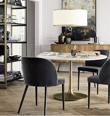 Nero 48 White Marble Dining Table With Brass Base Reviews Crate And Barrel Dining Table Marble Apartment Interior Home Decor