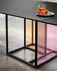 Fiam kayo ky/1610 extendible table in tempered glass, by satyendra pakhalé. Modern Curved Glass Tables Fiam Italia