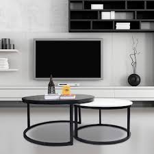 Kitchen set minimalis 2021 w4 instructions 2018. Buy Round Coffee Tables 2 Round Nesting Table Set Circle Coffee Table With Storage Open Shelf For Living Room Modern Minimalist Style Furniture Side End Table Of Stable Black White Online In Vietnam