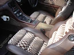 Porsche 928 Brown Chequerd Interior With Classic Ipod Gettheinspection Oldschool Pleather 80scar Cleaning Upholstery Upholstery Trends Porsche 928