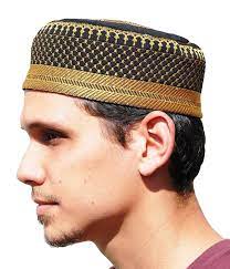 Amazon Com Black Metallic Gold Embroidered Padded Quilted Soft Kufi Hat Large Skull Cap 23 Inch Everything Else Black Metallic Hats Quilted