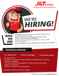 Job specializations accounting/finance / corporate finance/investment. J T Express Philippines On Twitter Are You Currently Looking For The Perfect Job Calling All Finance Banking Accounting Graduates We Are Hiring Join Our J T Express Team Now Send Your Resume At