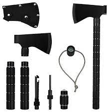 Iunio Camping Axe Multi Tool Hatchet Survival Kit Tactical Tomahawk Folding Portable Camp Ax With Sheath Hammer Compass F Camp Axe Survival Axe Camping Hatchet