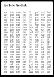A list of 4 letter words for kids to learn are mentioned below: 4 Letter Words 15 More Games By Joshua Mason Kickstarter