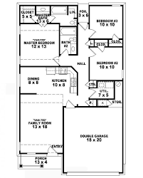 Floor plan for small 1 200 sf house with 3 bedrooms and 2 bathrooms evstudio. House Plans 3 Bedroom 2 Bath Split Plan Bedroom 2 Bath House Plan House Plans Floor Plans H House Plans Country Style House Plans Small House Plans