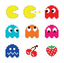 Pacman And Ghosts 80 S Computer Game Icons Set Stock Vector Affiliate Computer Pacman Ghosts G Pacman Illustration Artwork Drawing Gaming Computer