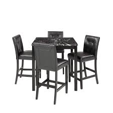 5 Piece Counter Height Dining Set Kitchen Table Furniture Set With 4 Chairs Dining Room Table Counter Height Dining Sets Nook Dining Set Solid Wood Dining Set
