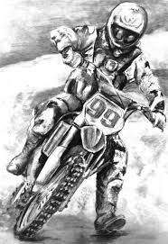 Draw a rectangle and a line. Dirt Bike By Ally Tate Bike Drawing Bike Art Motocross Tattoo