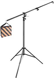 Amazon Com Neewer 13feet 390cm Two Way Rotatable Aluminum Adjustable Tripod Boom Light Stand With Sandbag For Studio Photography Video Camera Photo