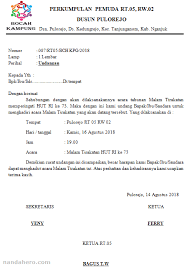 Contoh surat undangan rapat sekolah dengan orang tua. Contoh Surat Undangan Malam Tirakatan 17 Agustus Hut Ri Simpel Nanda Hero