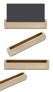 Good use of shape to make the card stand out. Brass Office Desk Stationery Organizer Iphone Smart Phone Holder Dock Business Card D Business Card Holder Display Stationery Organization Business Card Stand